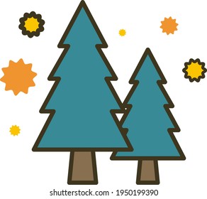 Floating cedar pollen, vecter illustration