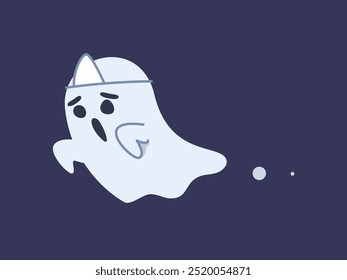 A Floating Chinese Ghost. Isolated Vector Illustration