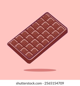 floating chocolate bar vector cartoon design for elements, clipart, sticker and valentine