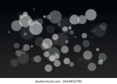 Floating circular shapes scattered across the frame. Varying scale and blur create sense of light motion and abstract depth.