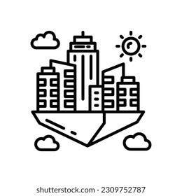 Floating City Symbol in Vektorgrafik. Illustration