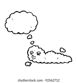 floating cloud with thought bubble