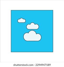 Floating clouds in the sky vector art.