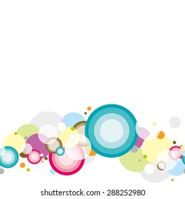 Floating colorful circles background. Seamless pattern.Vector.