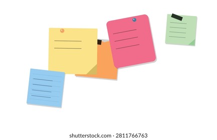 Floating colorful sticky notes with handwritten text in a casual arrangement vector design