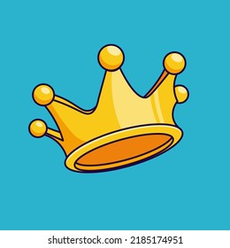 Floating crown cartoon icon illustration isolated object svg