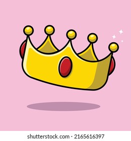 Floating Crown Cartoon Vector Icon Illustration. Object Icon Concept Isolated Premium Vector.