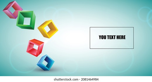 floating cubes background colorful 3d icons decoration