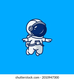 floating cute astronaut vector illustration