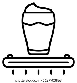 Floating Drink icon with outline style and pixel perfect base. Suitable for website design, logo, app and UI. Based on the size of the icon in general, so it can be reduced.