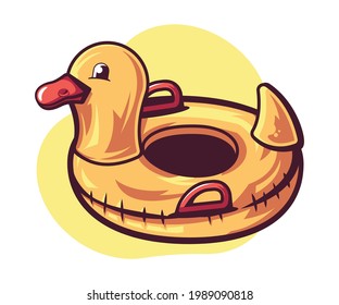 Ilustración gráfica del vector de flamencos flotantes