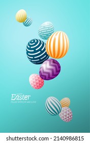 Floating Easter egg for Easter festival holiday design concept 
