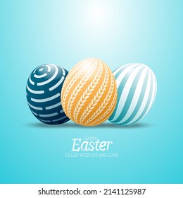Floating Easter egg for Easter festival holiday design concept.