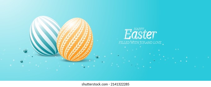 Floating Easter egg for Easter festival holiday design concept.