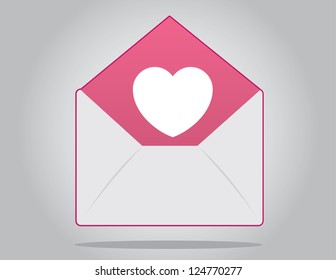 Floating envelope with heart inside