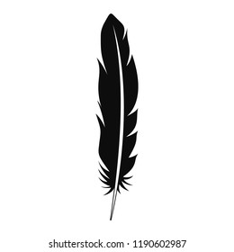 Floating feather icon. Simple illustration of floating feather vector icon for web design isolated on white background