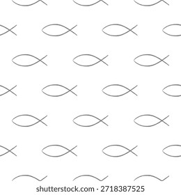 Patrón sin fisuras de peces flotantes aislados sobre fondo blanco