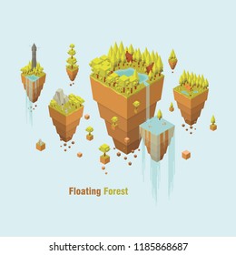 Floating forest isometric design