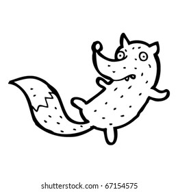 floating fox cartoon