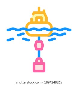 floating generator tidal power plant color icon vector. floating generator tidal power plant sign. isolated symbol illustration
