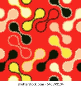 floating geometric metaball seamless tile in red and yellow