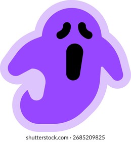 Estilo de pegatina de diseño púrpura fantasma flotante