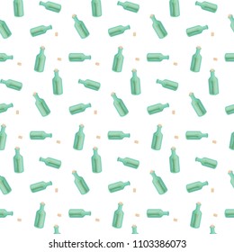 Floating glass bottle seamless pattern Gift Wrap wallpaper background