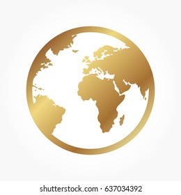floating golden earth
