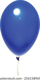 Floating gracefully, a single blue balloon rises, tethered by a shimmering gold string, embodying a simple yet elegant representation of celebration and joy