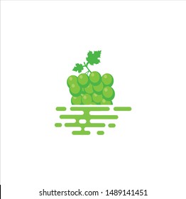 Floating Grapes Fruit Logo Icon Design Vector Stock Template