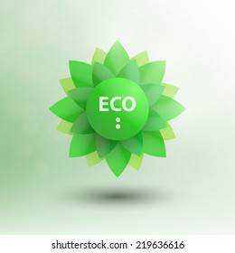 Floating Green Abstract Flower
