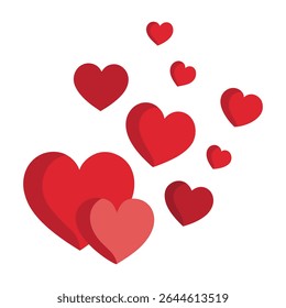 Floating Hearts Cluster Fading into Distance