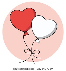 Floating helium balloons block and flat style icon vector illustration design