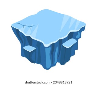 Floating Ice Island Vector Illustration