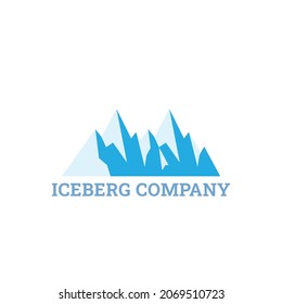 Floating Ice Mountain or Iceberg applied for company logo design. Iceberg vector logo illustration isolated on white background