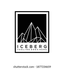 Floating Ice Mountain Iceberg logo