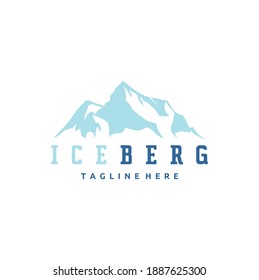 Floating Ice Mountain or Iceberg Logo Design