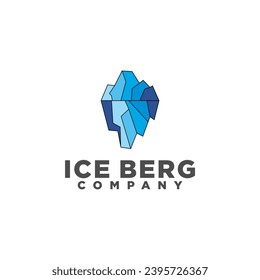 Floating Ice Mountain or Iceberg Logo Design with Simple Style Vector