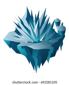 floating ice spikes island