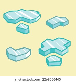 floating ice with yellow background