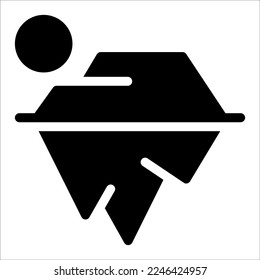 Floating Iceberg Icon, Vector Illustration