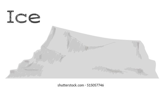Floating iceberg, vector