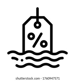 vector de icono de interés flotante. signo de interés flotante. ilustración de símbolo de contorno aislado