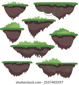 Floating islands for computer games and arcades.