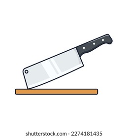 Floating kitchen knife cartoon icon vector illustration. suitable for food icon concept vector isolated on white background