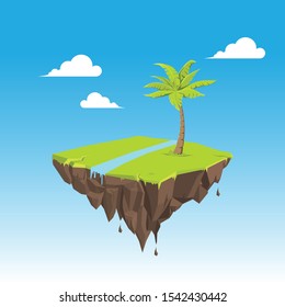 Floating Land Illustration Vector Design