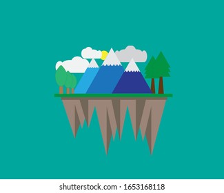 Floating Land With The Mountain