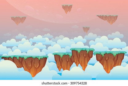 Floating land in the sky game background