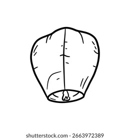 Floating Lantern in Sky Symbolizing Release and Hopeful Wishes