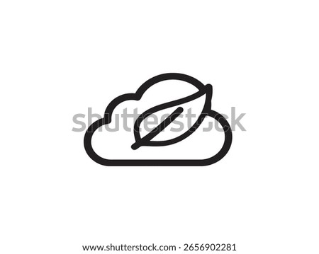 Floating Leaf and Cloud Graphic in Clean Style